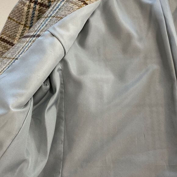 VINTAGE Collections Internationale plaid wool blend collarless blazer - Picture 8 of 10